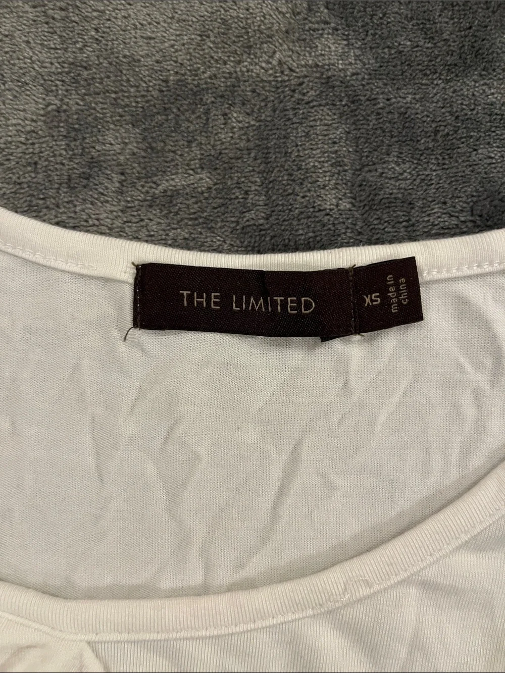 The Limited White Ruffle-Front Blouse